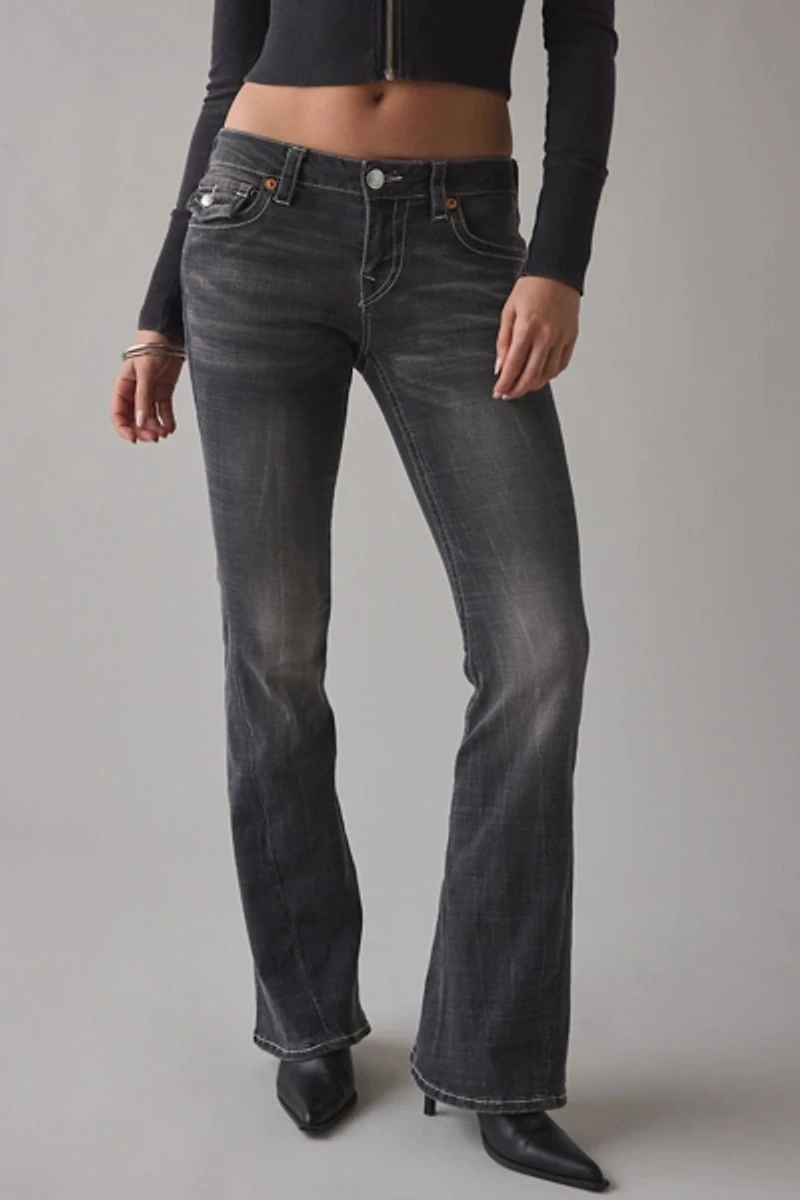 True Religion Joey Tranquil Dream Low-Rise Flap Flare Jean