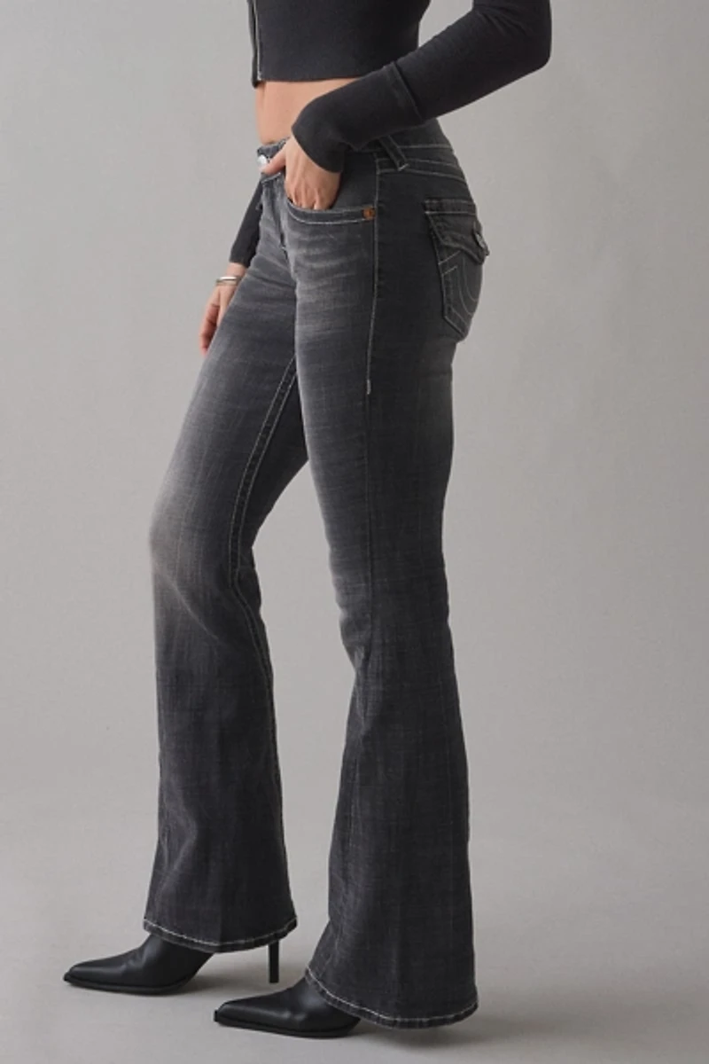 True Religion Joey Tranquil Dream Low-Rise Flap Flare Jean