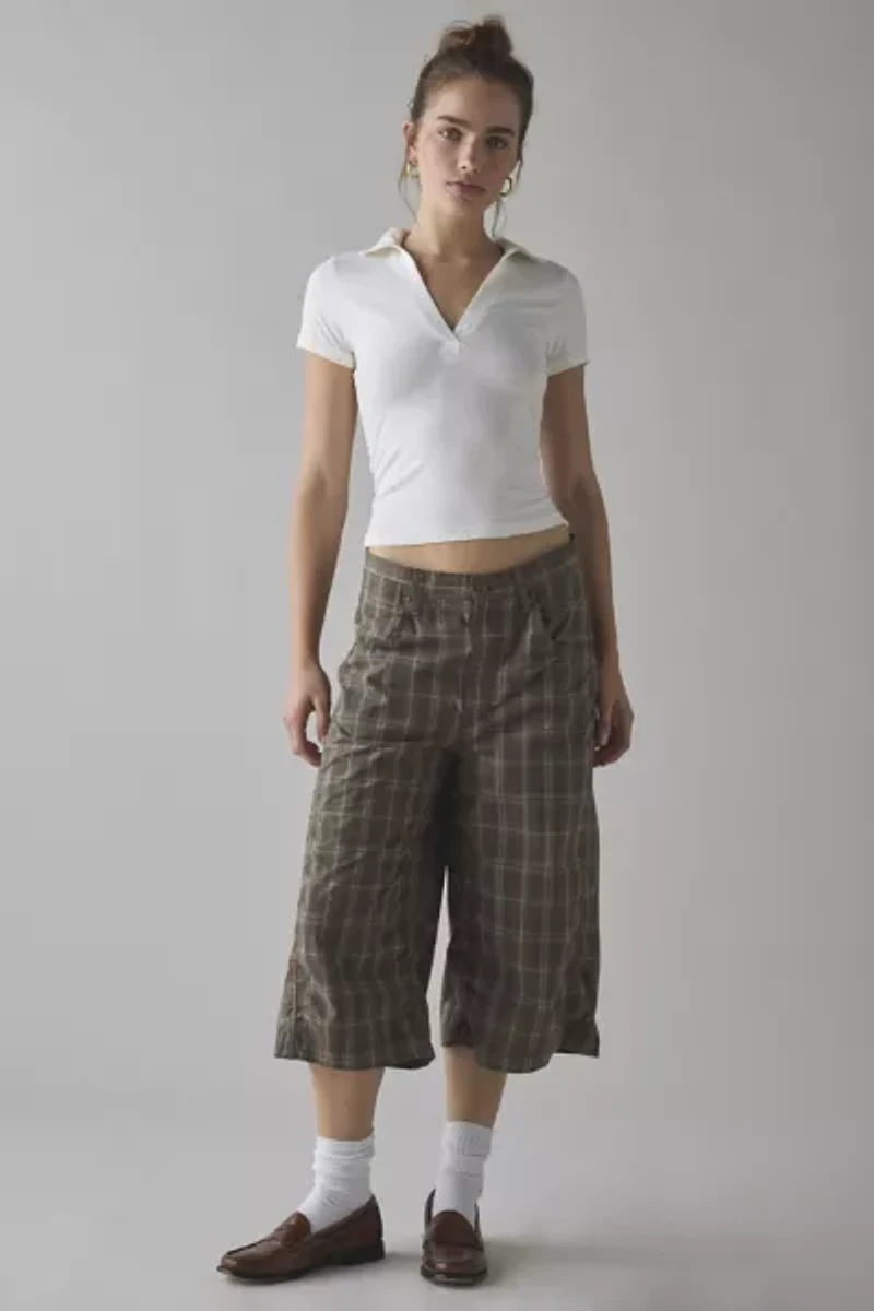 BDG Mega Cotton Poplin Mid-Rise Baggy Jort