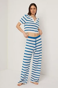 Onia Linen Knit Cropped Polo