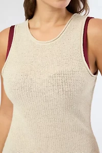 Onia Linen Knit Scoop Back Mini Dress