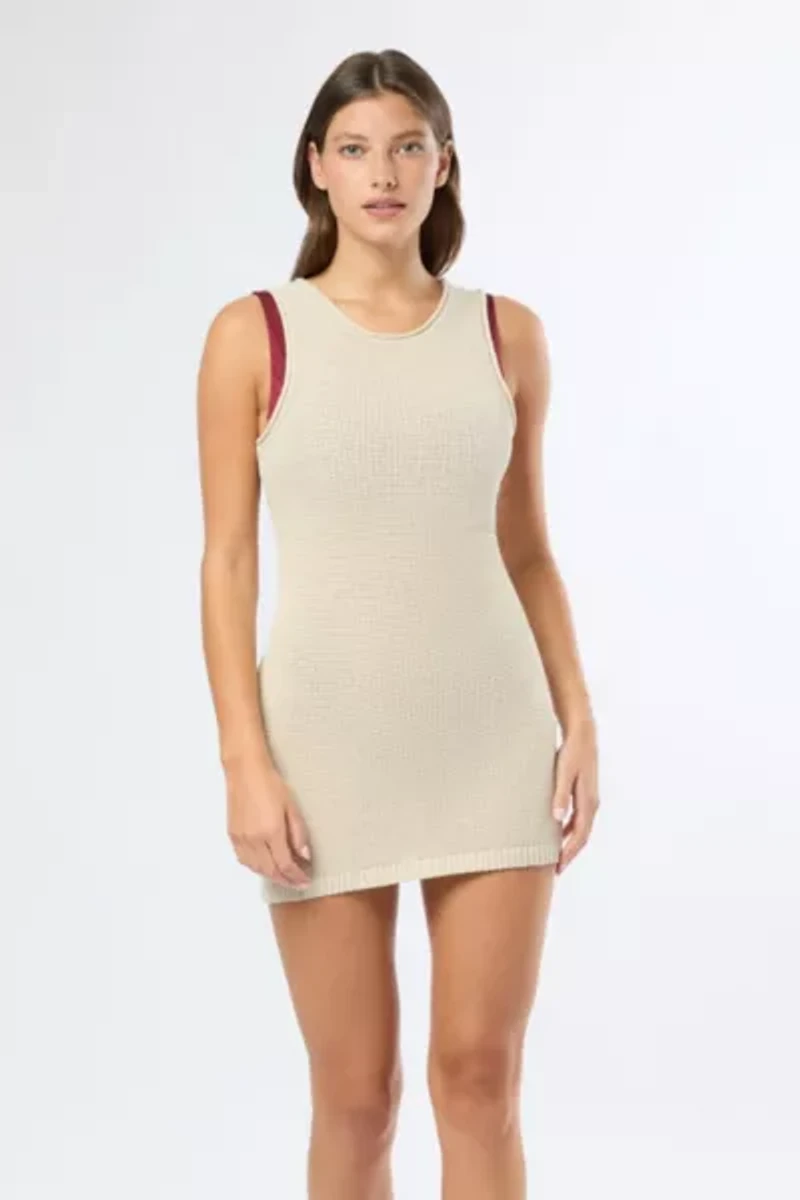 Onia Linen Knit Scoop Back Mini Dress