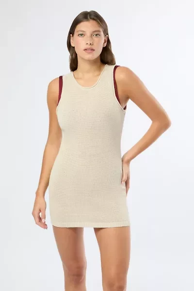 Onia Linen Knit Scoop Back Mini Dress