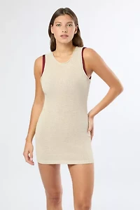 Onia Linen Knit Scoop Back Mini Dress