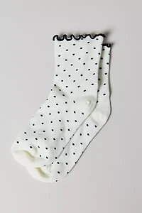 Lettuce-Edge Polka Dot Sock