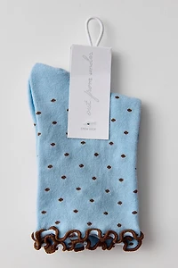 Lettuce-Edge Polka Dot Socks