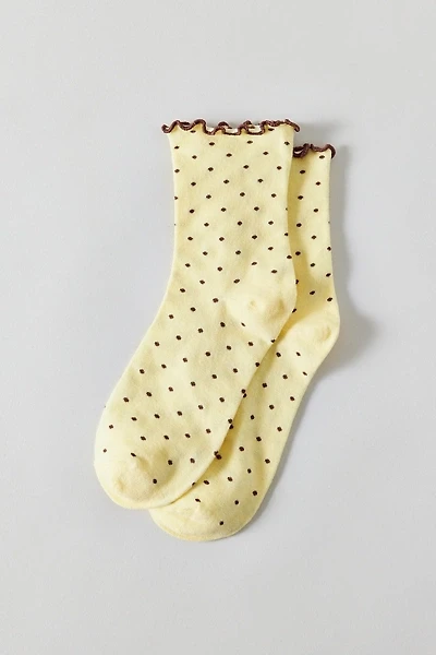 Lettuce-Edge Polka Dot Sock