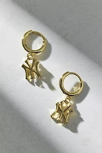 Luv Aj MLB New York Yankees Logo Charm Hoop Earring