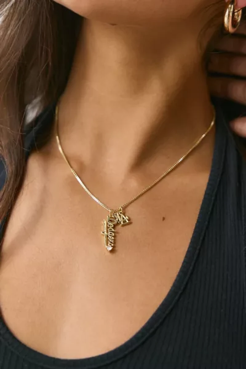 Luv Aj MLB Layered Los Angeles Dodgers Nameplate Charm Necklace
