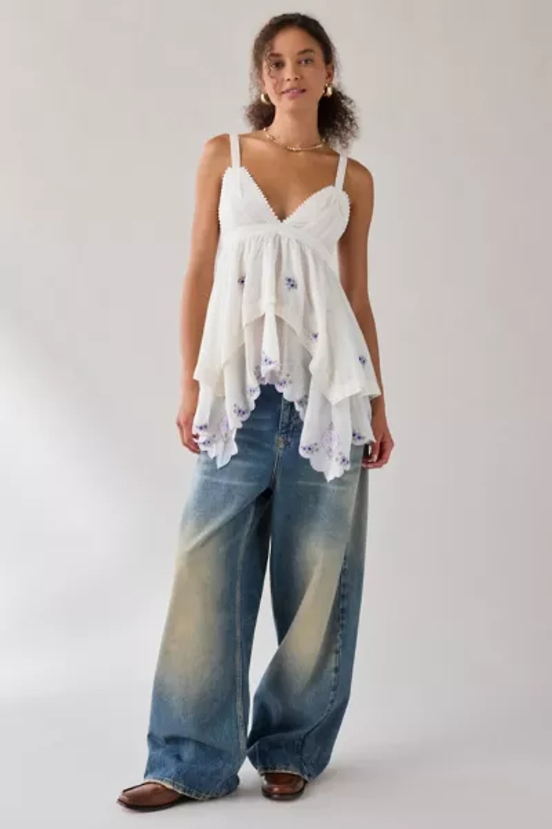 Kimchi Blue Song For Love Tiered Babydoll Tunic Tank Top