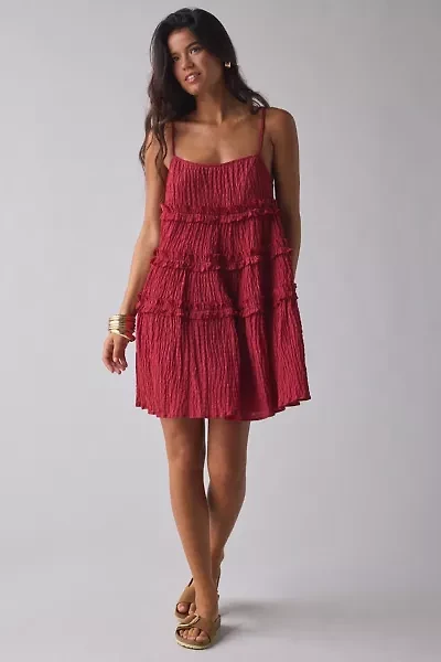 Daisy Street Tie-Strap Ruffle Babydoll Mini Dress