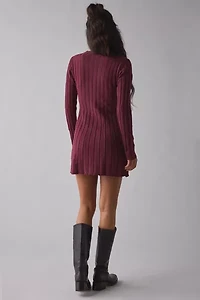 Daisy Street Ribbed Knit Long Sleeve Mini Dress