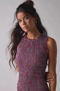 Daisy Street Shirred Ruffle Plaid Mini Dress
