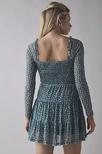 Daisy Street Tie-Front Long Sleeve Milkmaid Mini Dress