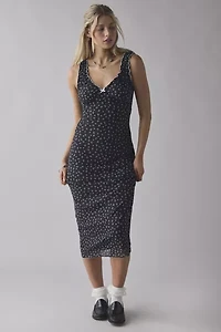 Daisy Street Ditsy Floral V-Neck Slip Midi Dress