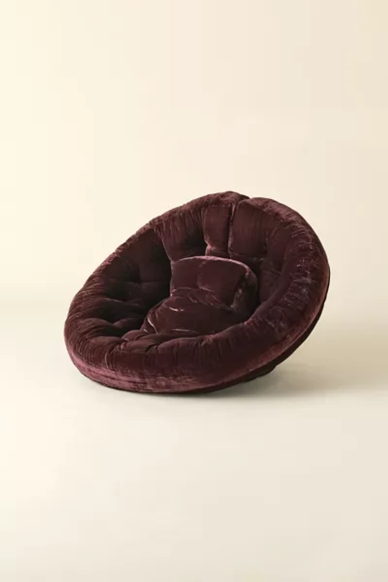 Juno Velvet Convertible Lounge Chair & Floor Cushion