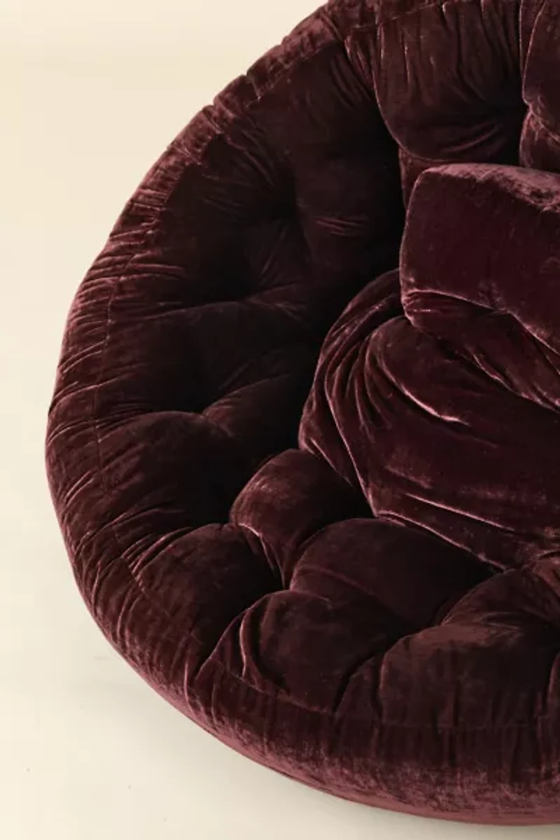 Juno Velvet Convertible Lounge Chair & Floor Cushion