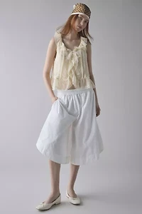 Kimchi Blue Cassie Cascading Ruffle Lace Trim Sleeveless Blouse