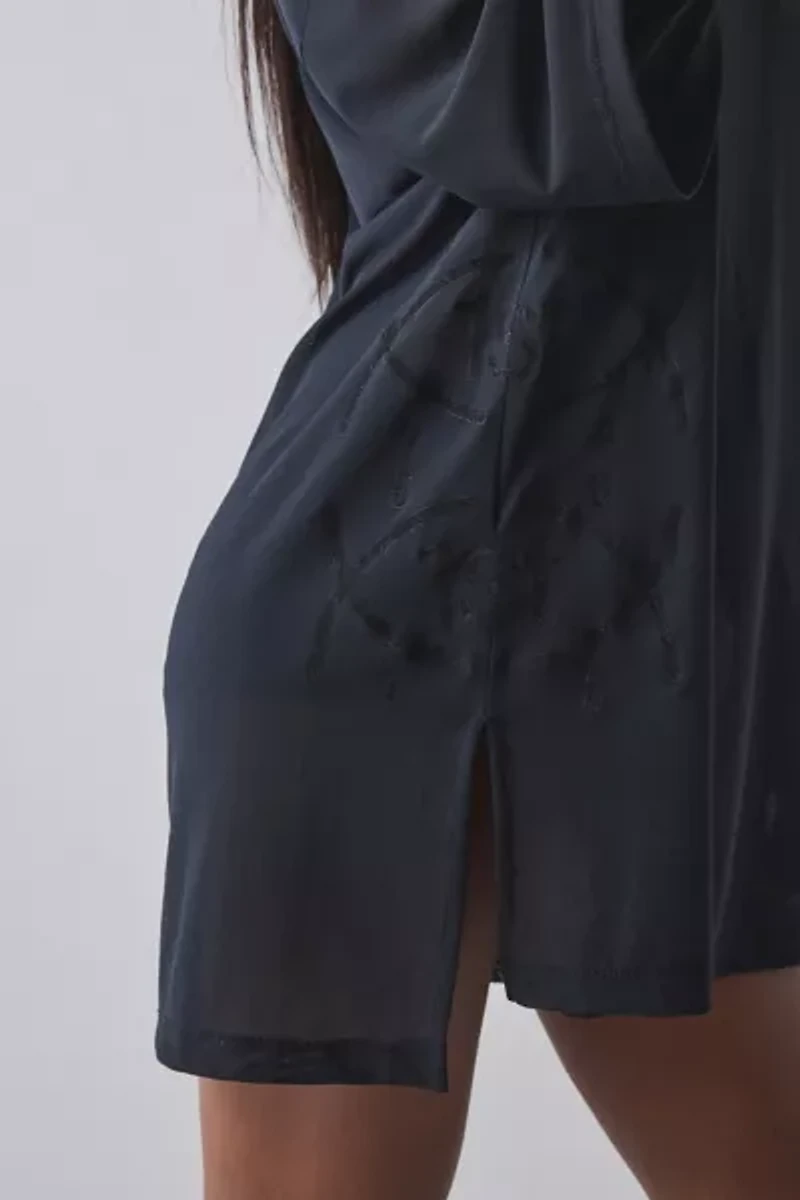 1st Position By Tinashe UO Exclusive Billboard Sheer Mesh Oversized Jersey Top