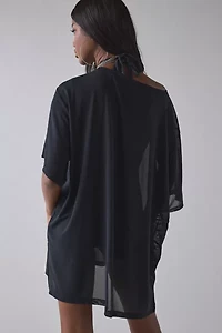 1st Position By Tinashe UO Exclusive Billboard Sheer Mesh Oversized Jersey Top