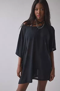 1st Position By Tinashe UO Exclusive Billboard Sheer Mesh Oversized Jersey Top