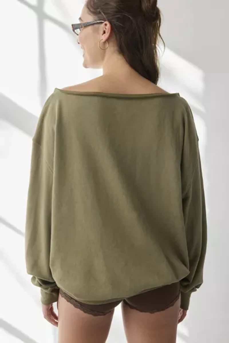 BDG Jessa Graphic Off-The-Shoulder Pullover