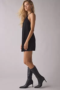 UO Echo Slinky High-Neck Halter Mini Dress
