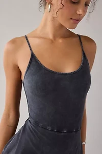 UO Kenny Knit Fit-And-Flare Romper Dress