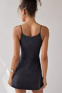 UO Kenny Knit Fit-And-Flare Romper Dress