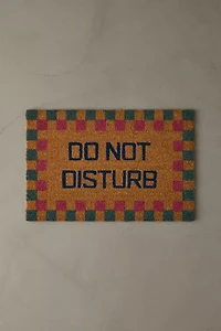 Do Not Disturb Checkerboard Coir Doormat