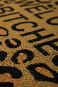 Welcome Leopard Print Coir Doormat