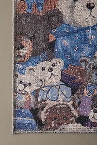 Bear Collage Printed Washable Rug