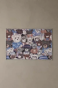Bear Collage Printed Washable Rug