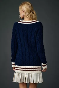 En Saison Knox Mixed Media Sweater Mini Dress