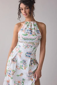 En Saison Alaia High Neck Halter Maxi Dress