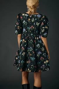 En Saison Daphne Floral Tapestry Jacquard Trapeze Mini Dress