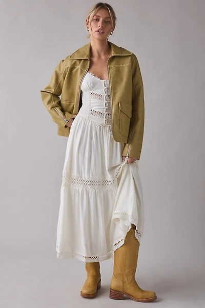 En Saison Alannah Lace Trim Corset Maxi Dress