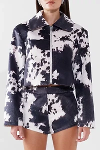BY.DYLN Helsa Faux Cow Hide Micro Short