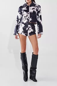 BY.DYLN Helsa Faux Cow Hide Micro Short