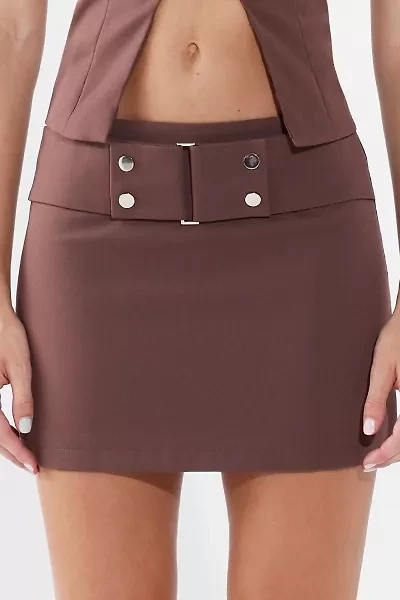 BY.DYLN Ren Buckle Detail Low-Rise Mini Skirt