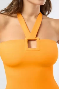 Onia Poppy One Piece Halter Swimsuit
