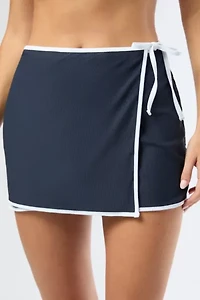 Onia Crochet Mesh Mini Wrap Skirt