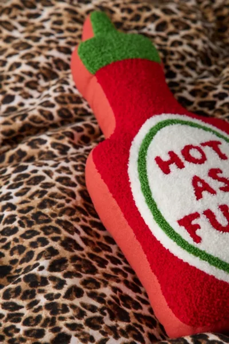 Hot Sauce Bottle Shaped Tufted Throw Pillow