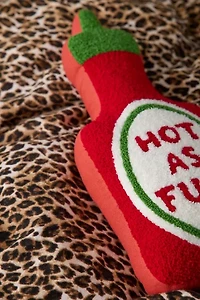 Hot Sauce Bottle Shaped Tufted Throw Pillow