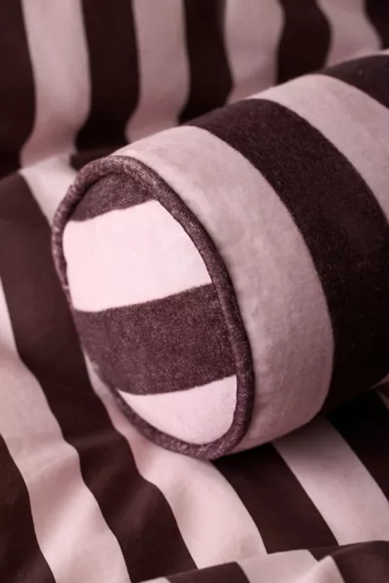 Awning Striped Round Bolster Pillow