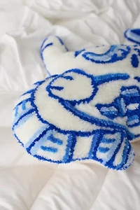 Delft Cat Shaped Tufted Throw Pillow