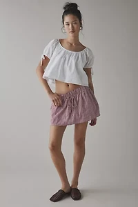 Kimchi Blue Emiline Gingham Cotton Low-Rise Mini Skirt