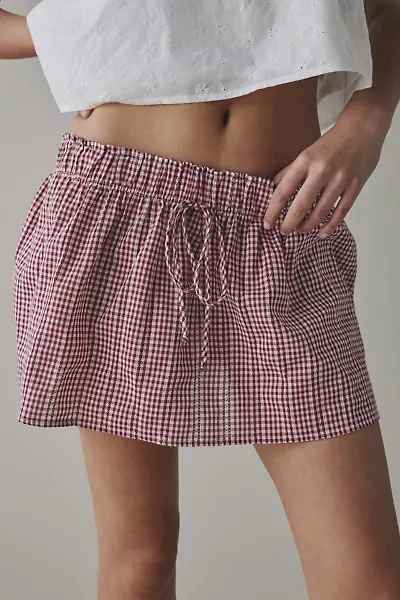 Kimchi Blue Emiline Gingham Cotton Low-Rise Mini Skirt