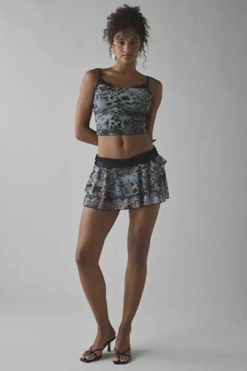 UO Ashley Lace Trim Mesh Cropped Cami
