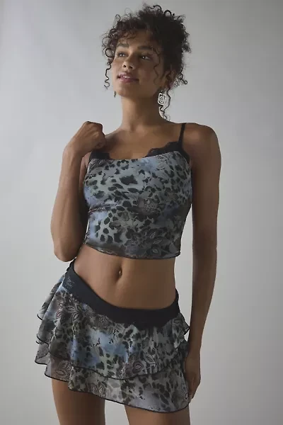 UO Ashley Lace Trim Mesh Cropped Cami